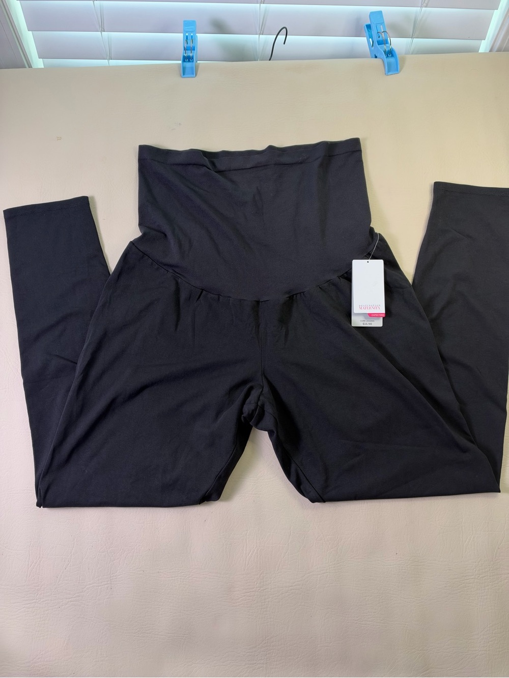 NWT Destination Maternity black core legging ultra soft bump support ankle XL